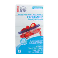 Weis Simply Great - Weis Simply Great Freezer Bag Gallon Reclosable Zipper  (28 count), Shop