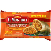 El Monterey Beef & Bean Chimichangas, 32 oz, 8 Count (Frozen)