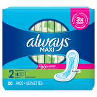 Always - Always, Maxi - Maxi Daytime Pads with Wings, Size 2, Super, 26 ...