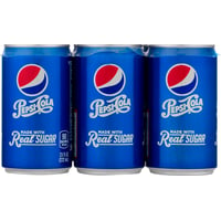 Pepsi - Pepsi Real Sugar Mini Cola, 7.5 Ounces Can, 6 Pack (7.50 ounces ...