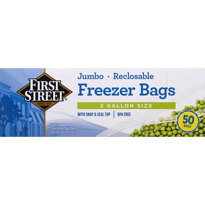 First Street - First Street, Freezer Bags, Reclosable, Jumbo, 2 Gallon Size  (50 count)