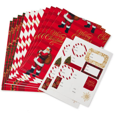 Hallmark - Hallmark, Flat Christmas Wrapping Paper Sheets (12