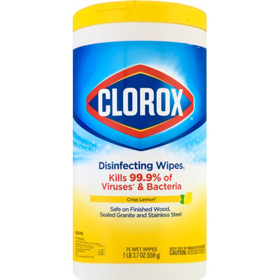 Clorox Disinfecting Wipes - Crisp Lemon Scent 75 ct.