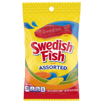 Swedish Fish - Swedish Fish, Candy, Assorted, Soft & Chewy (8 oz