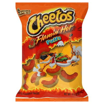 Cheetos Cheese Flavored Snacks, Flamin' Hot Flavored, Minis 3.625 Oz, Shop