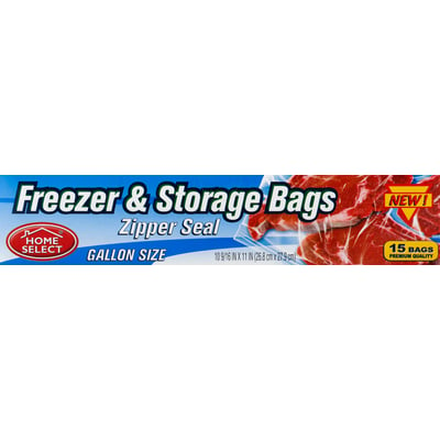 Slider Storage Bags, 15-Ct., Gallon Size