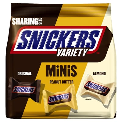 Snickers Minis Chocolate, Original/Peanut Butter/Almond, Variety, Chewing  Gum