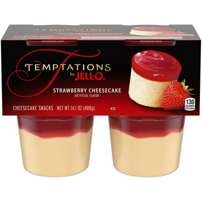 Jell-O - Jell-O Temptations Strawberry Cheesecake Snacks 4 Pack