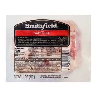 Smithfield Sliced Salt Pork, 12 oz