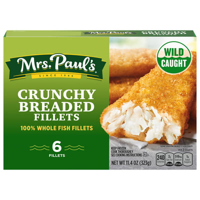 Mrs. Paul's - Mrs. Paul's, Fish Fillets, Breaded, Crunchy (6 count ...