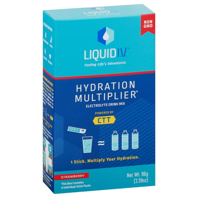 Liquid IV Electrolyte Drink Mix, Lemon Lime, Hydration Multiplier - 6 sticks, 96 g