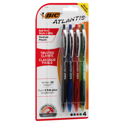 Bic - Bic, Atlantis - Ball Pens, Trusted Classic, Assorted, Medium (4  count), Shop