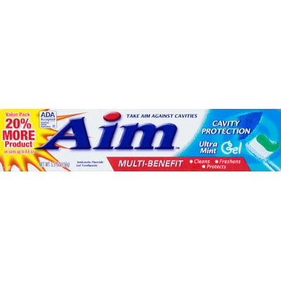 Aim - Aim, Gel Toothpaste, Anticavity Fluoride, Ultra Mint, Value Pack (5.5  oz) | Shop | Weis Markets