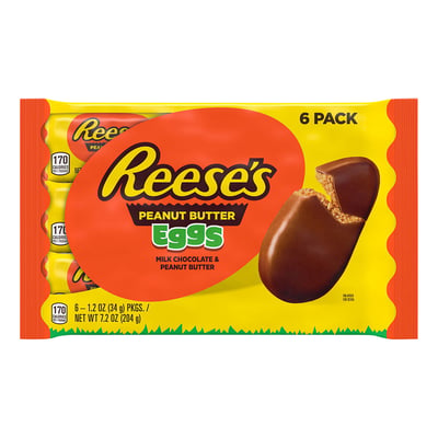 Reese's - Reese's, Peanut Butter Eggs, Milk Chocolate, 6 Pack (6