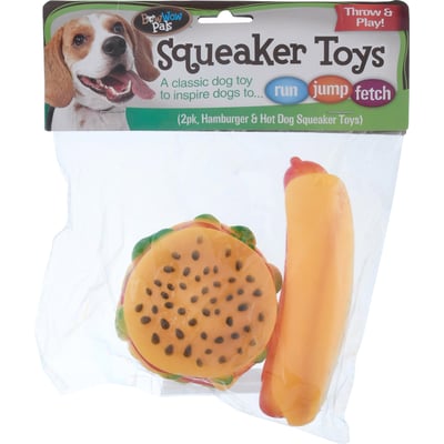 BOW WOW PALS - Bow Wow Pals Hamburger & Hot Dog Squeaker Toys 2