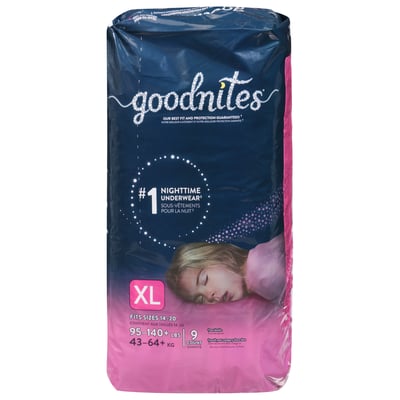 GoodNites Nighttime Underwear, XL (95-140+ lbs)