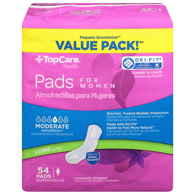 TopCare - TopCare, Health - Pads, Moderate Absorbency 4, Long