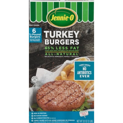JENNIEO JennieO 65 Less Fat All Natural Turkey Burgers 32 oz (32 ounces) WinnDixie