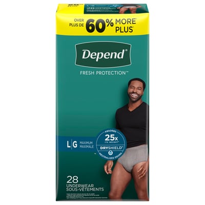 Depend - Depend Fresh Protection Men's Underwear Large 28 Count (28 ...