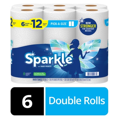 Bounty Select-A-Size Paper Towels, White, 12 Double Rolls, Size: Double (SAS)