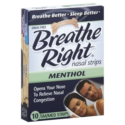 Breathe Right - Breathe Right Nasal Strips, SM/MED, Menthol (10 count), Shop
