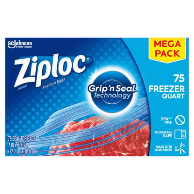 Ziploc Freezer Bags Gallon 60 ct