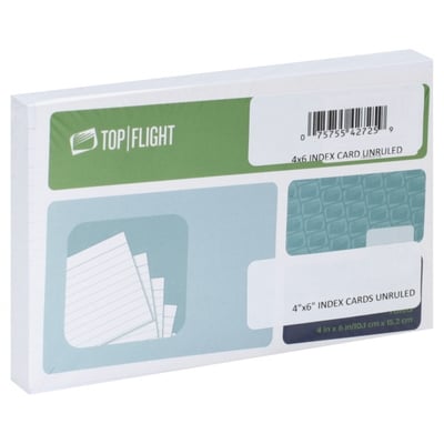 Top Flight - Top Flight, Index Card, Unruled, 4 Inch x 6 Inch (100 count), Shop