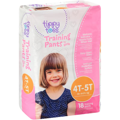 Tippy Toes - Tippy Toes, Training Pants For Girls, 4T-5T 38+ Lb (18 count), Shop