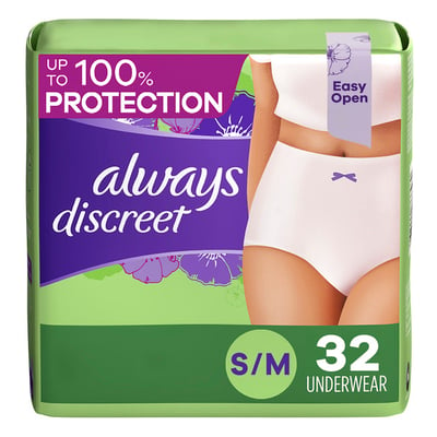 Always Discreet - Always Discreet, Discreet - Underwear, S/M, 32 CT (32 ct), Shop