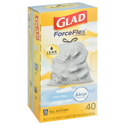 Glad - Glad, ForceFlex Tall Drawstring Kitchen Bags, 13 gl (40