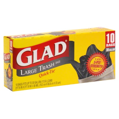 Glad Strong Quick-Tie 30 Gallon Large Trash Bags, 1 - Food 4 Less