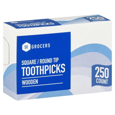 SE Grocers - SE Grocers Square/Round Tip Wooden Toothpicks 250