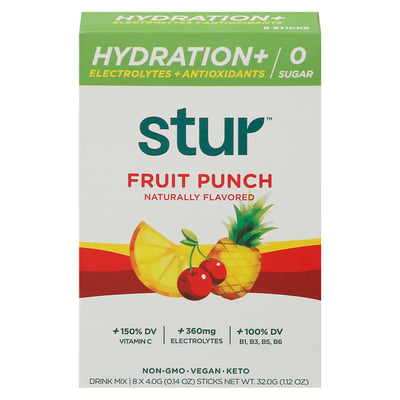 Stur - Stur, Drink Mix, Fruit Punch, Hydration+ (8 count), Shop