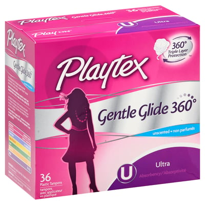 Playtex - Playtex, Gentle Glide 360 Degrees - Tampons, Ultra Absorbency,  Unscented (36 count), Shop