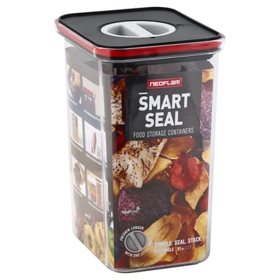 Neoflam Smart Seal Food Storage Container, Black, Rectangle, 91 Ounce, Shop