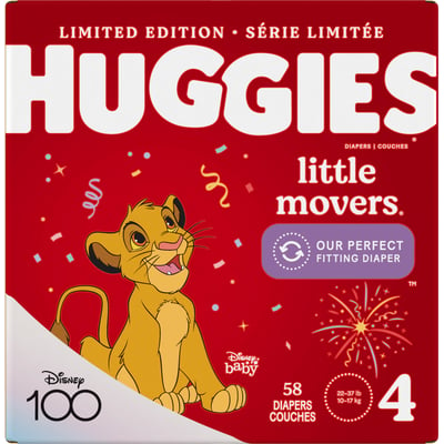 HUGGIES - Huggies Little Movers Disney Baby Size 4 Diapers 58 Pack (58  count)