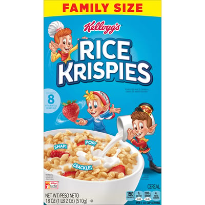 Rice Krispies - Rice Krispies Family Size Toasted Rice Cereal 18 Ounces ...