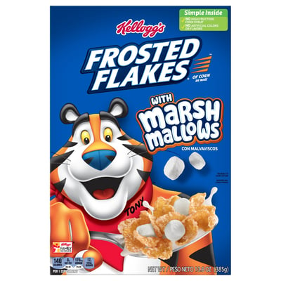 Kellogg's Breakfast Cereal, Frosted Flakes with Marshmallow, Original with  Marshmallows, 13.6 Oz