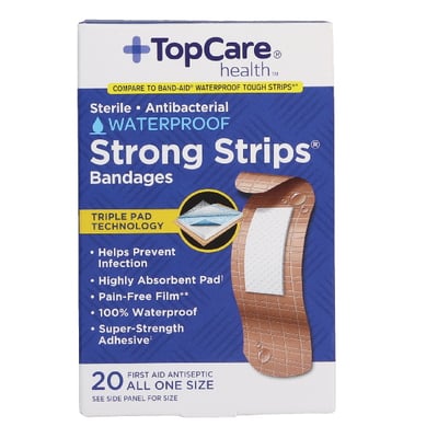 BAND-AID Tough Strips Adhesive Bandages, Assorted Sizes, 60 Pack