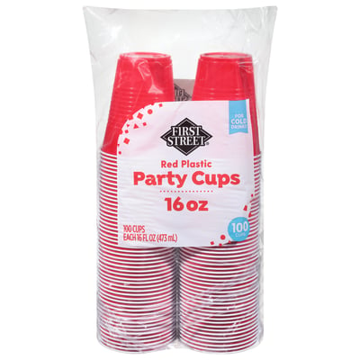 First Street - First Street, Party Cups, Red Plastic, 16 Ounce (100 count)