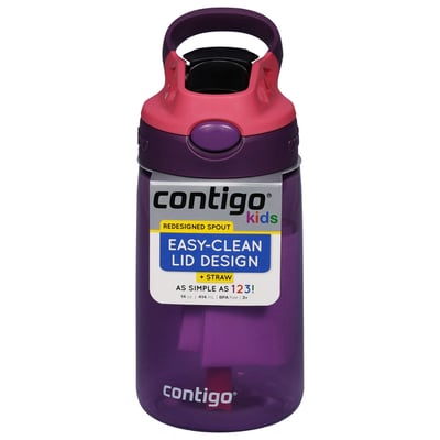 Contigo - Contigo, Kids - Water Bottle, +Straw, Eggplant Punch, Autospout  Cleanable, 14 Ounce | Shop | Weis Markets