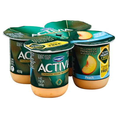 Activia Nonfat Probiotic Vanilla Yogurt, 4 Oz. Cups, 4 Count