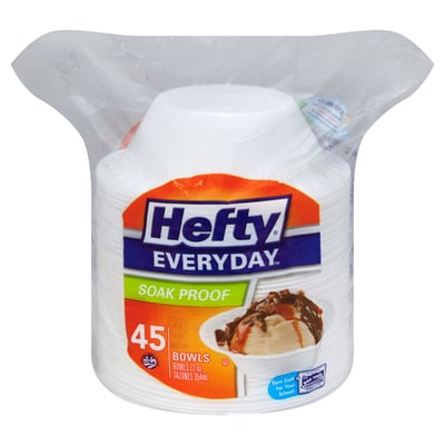 Hefty Everyday Foam Bowls White Soak Proof