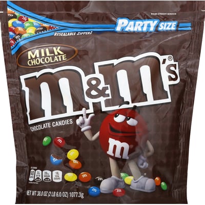 M&M's M&MS Peanut Chocolate Candy Party Size Bag, 38 Ounce (Pack of 2)