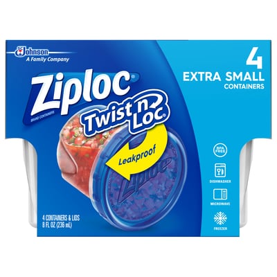 Ziploc - Ziploc, Twist 'n Loc - Containers & Lids, 8 Ounce, Extra Small (4  count), Shop