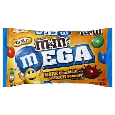 M&M's(r) Mega peanut chocolate candies, more chocolate and bigge