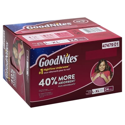GoodNites - GoodNites Nighttime Underwear, L-XL (60-125+ lbs) (24