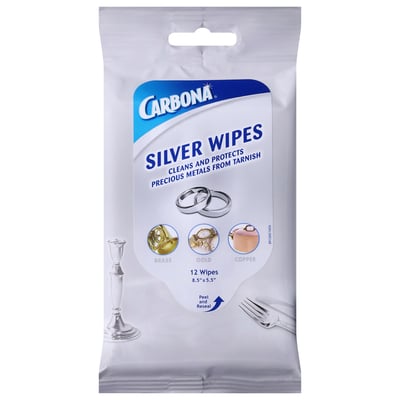 Carbona Silver Wipes, 12 count
