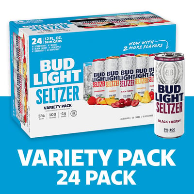 Bud Light Seltzer - Bud Light Seltzer, Seltzer Variety Pack, Hard Seltzer, Gluten Free, 24 5% ABV (12 oz) | | Stater Bros.