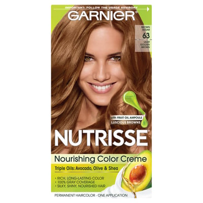 GARNIER - GARNIER, Nutrisse - Nourishing Hair Color Creme, 63 Light Golden  Brown (Brown Sugar) (1 kit) | Shop | Weis Markets